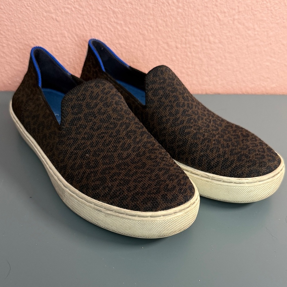 Rothy’s Brown Leopard Slip-On Sneakers